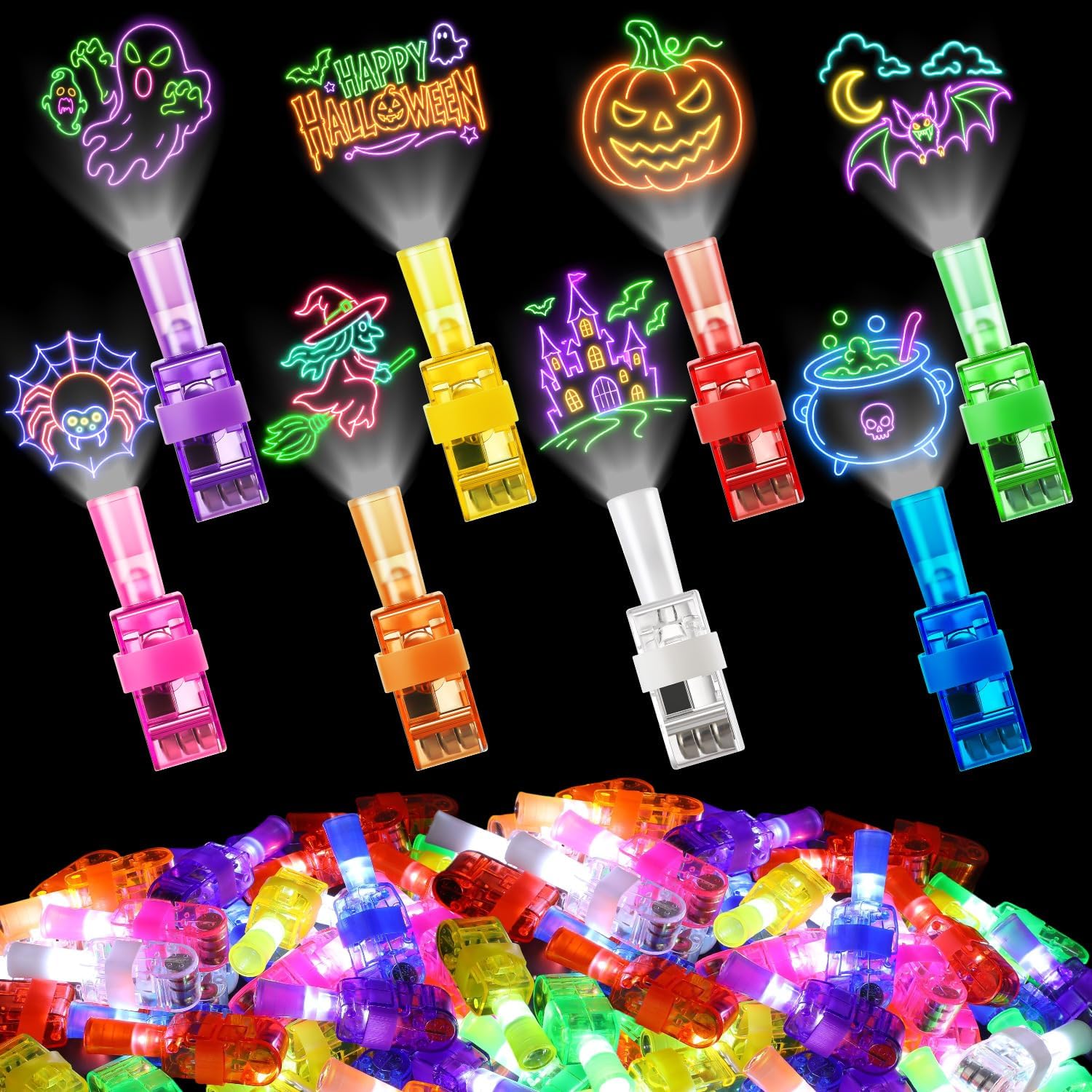 Glow In The Dark Party Glasses - 4/40 Pezzi Luci LED da Dito