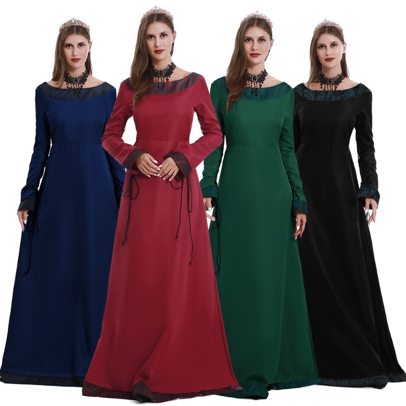 Medieval Renaissance Dress Women - Abito lungo medievale da donna, con