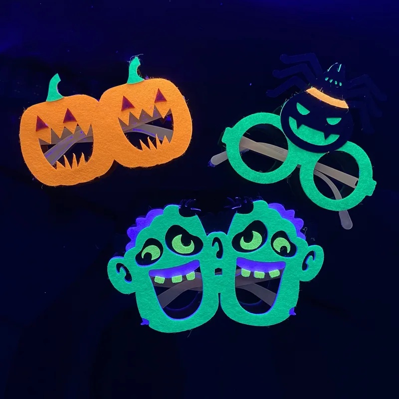 Glow In The Dark Party Glasses - Montature per occhiali in feltro che