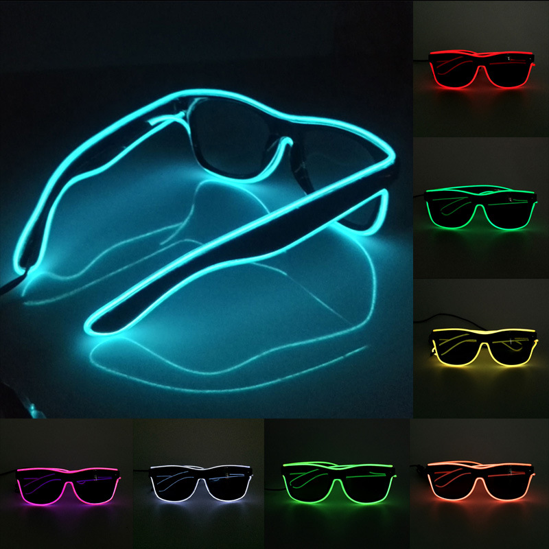 Glow In The Dark Party Glasses - 1PC lampeggiante EL Wire Led occhiali