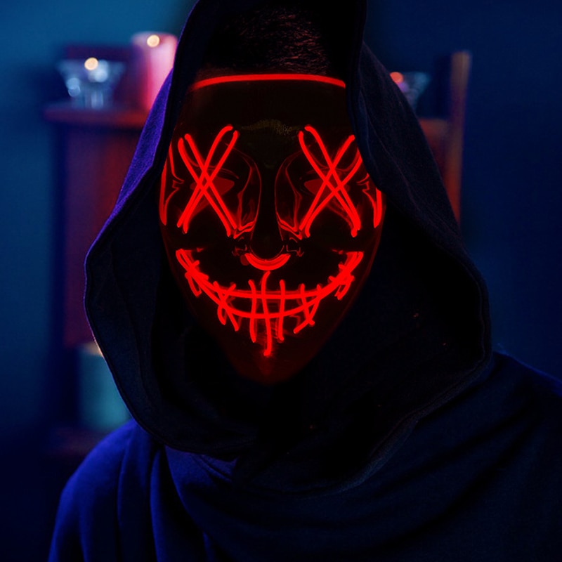 Led Purge Mask Halloween - Maschera LED Neon di Halloween, Maschera