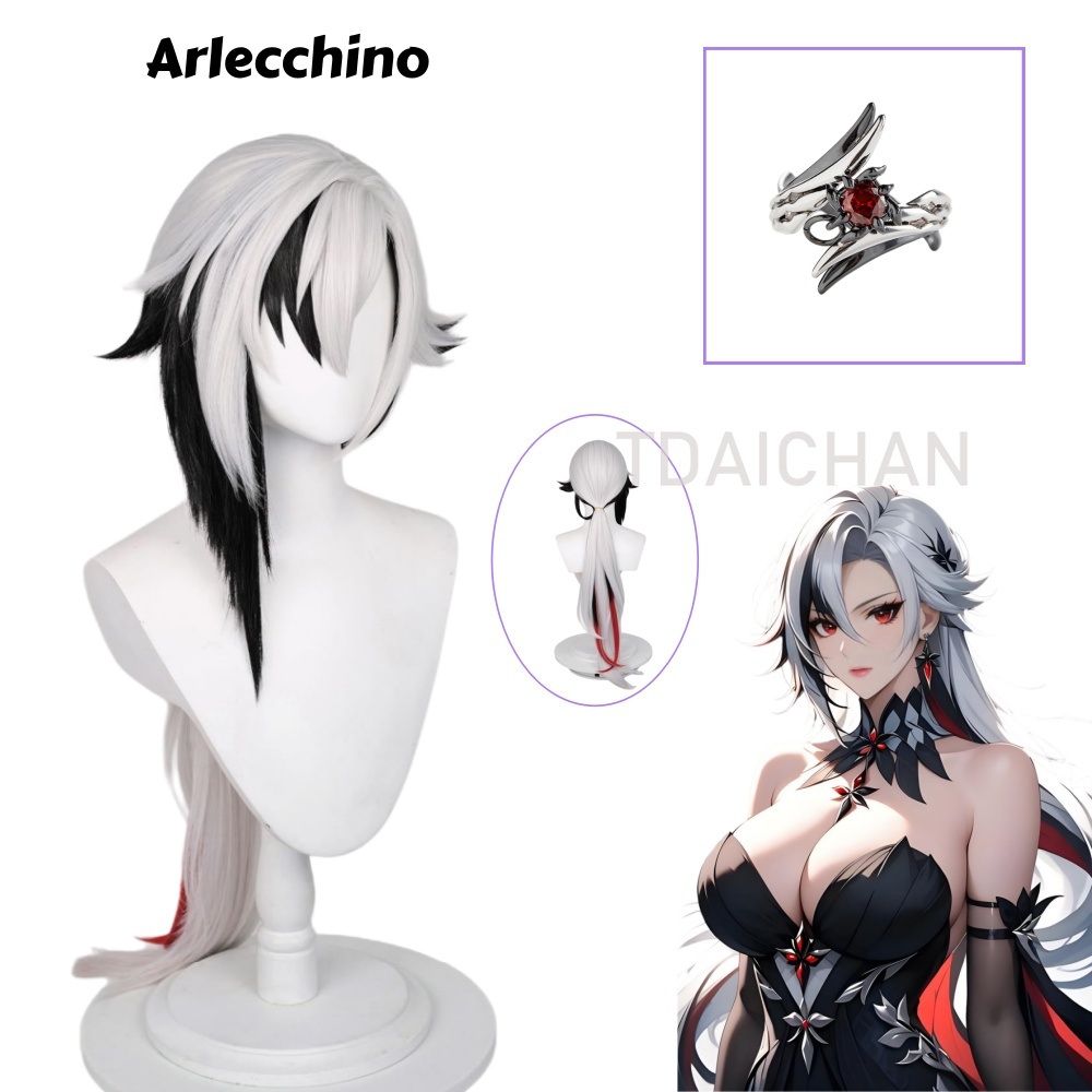 Parrucca Cosplay Arlecchino di - Anime Cosplay Wig Heat Resistant recensione e prezzo