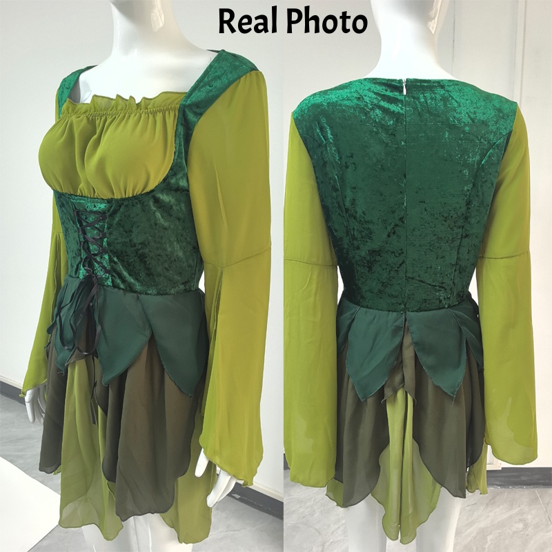 Abito da Elfa Medievale Verde  - Medieval Renaissance Dress Women recensione e prezzo