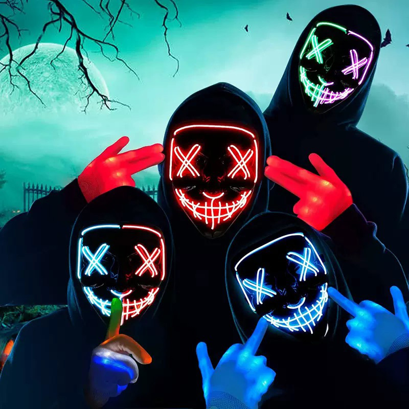 Maschere Luminose al Neon Senz - Led Purge Mask Halloween recensione e prezzo