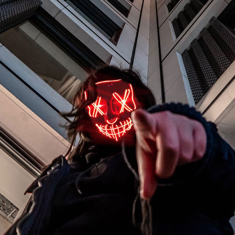 Maschera LED Neon di Halloween - Led Purge Mask Halloween recensione e prezzo